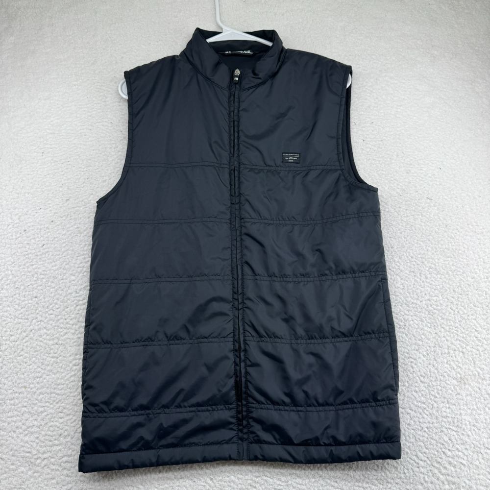 Travis Mathew Cold Bay Golf Vest Mens Small Black Quilted Full Zip Insulated